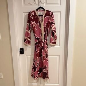 Kahora Palm Beach Pink and Burgundy Floral Dress